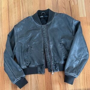 Zara Women's Charcoal Bomber Jacket